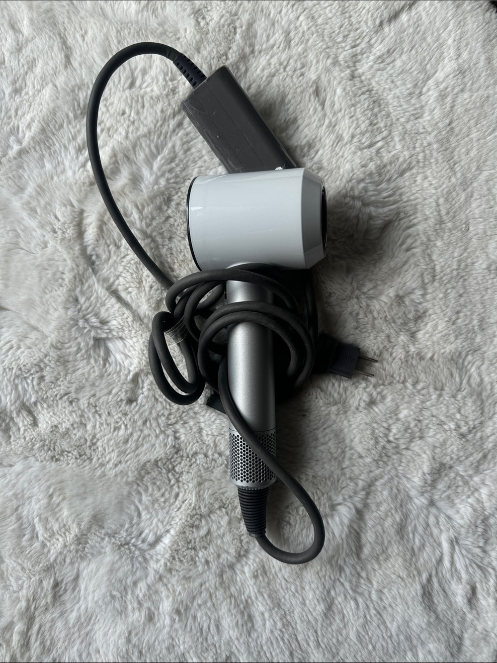 Dyson Silver and White Hair Dryer